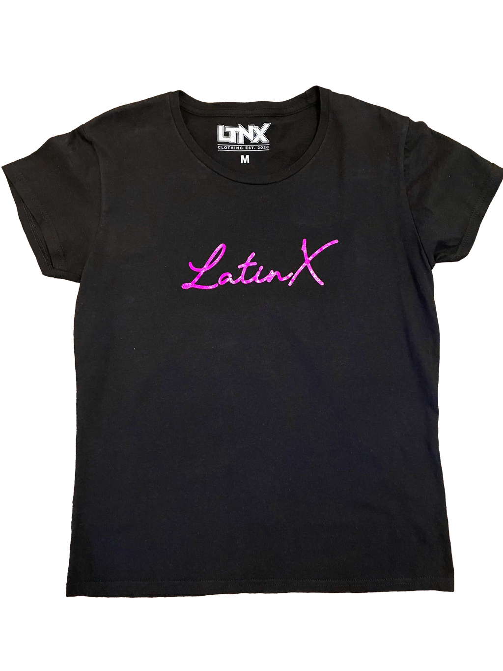 Cursive LatinX T-Shirt - Black Fuschia
